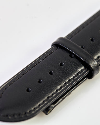 Ernst Benz 20mm x 18mm Black Mens Leather Band for Deployment Buckle