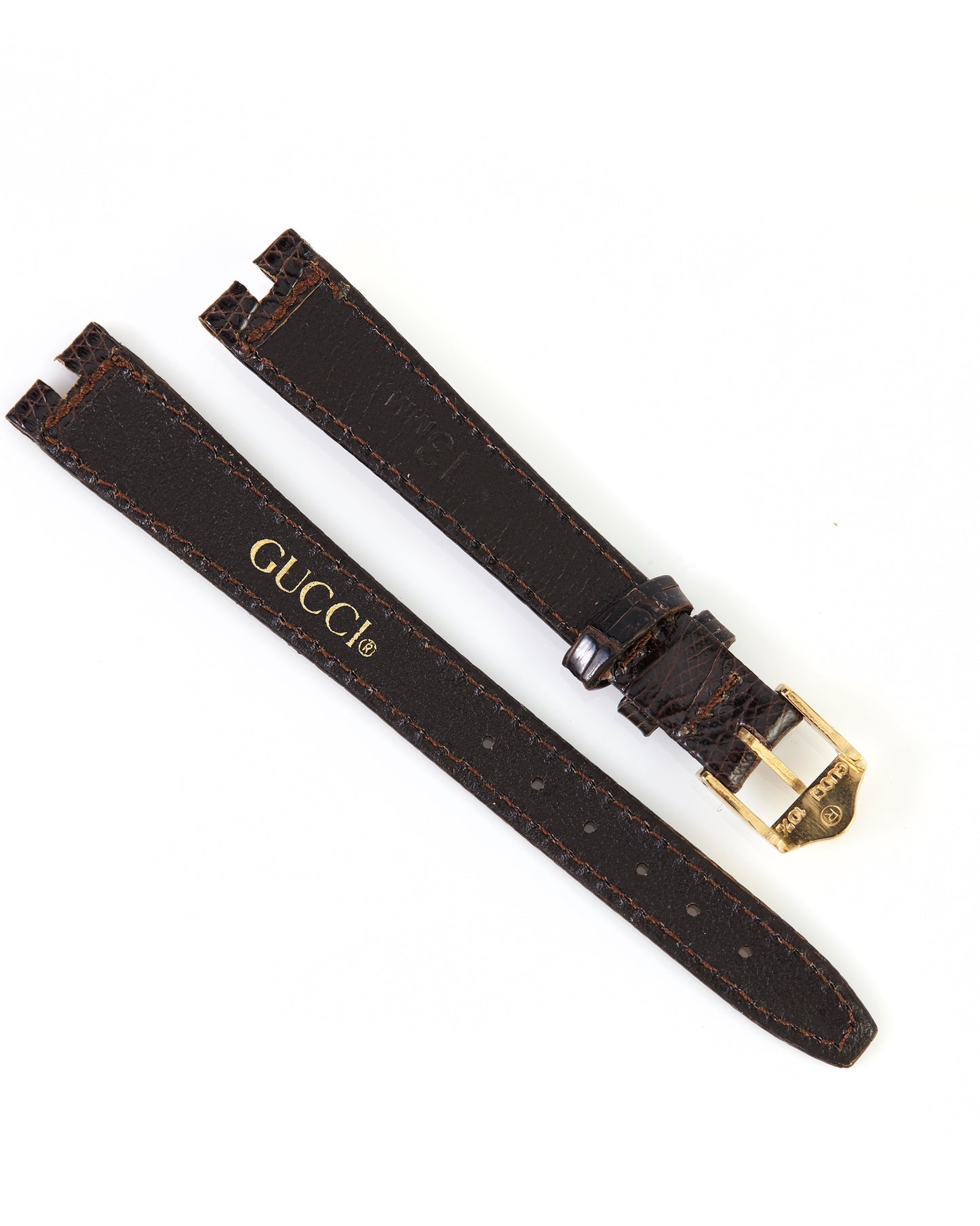 Gucci 3400L 13mm Brown Ladies Leather Band w/ 10mm Original Gucci Buckle