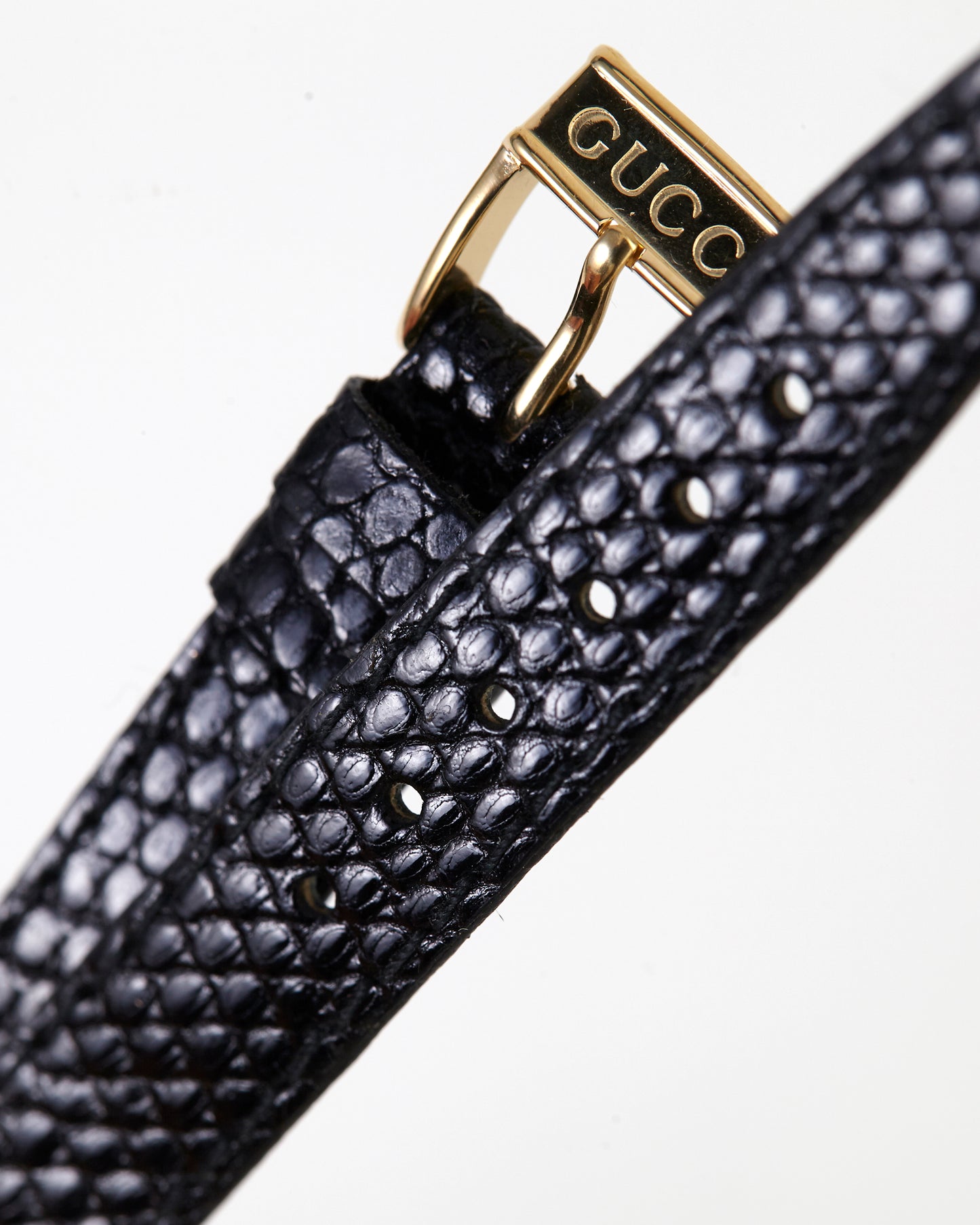 Gucci 3400L 13mm Black Ladies Leather Band w/ 10mm Original Gucci Buckle