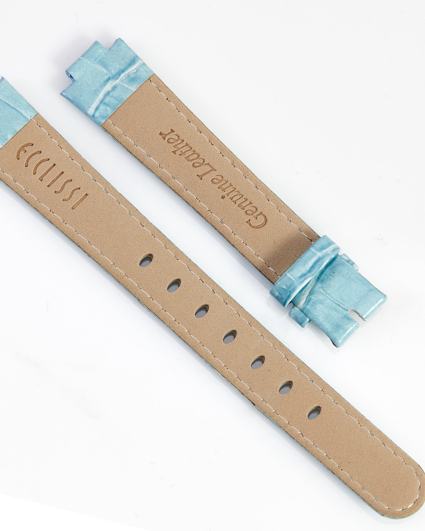Ecclissi Light Blue Alligator Grain Ladies Strap 15mm x 12mm notched to 8mm 80270