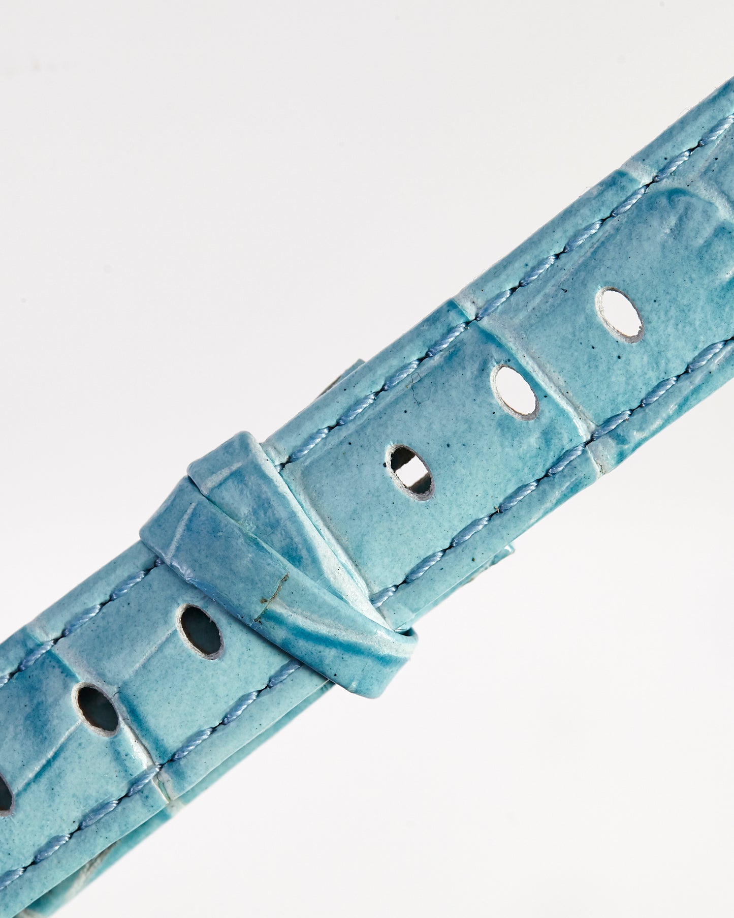 Ecclissi Light Blue Alligator Grain Ladies Strap 15mm x 12mm notched to 8mm 80270