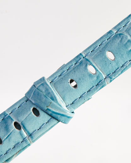 Ecclissi Light Blue Alligator Grain Ladies Strap 15mm x 12mm notched to 8mm 80270