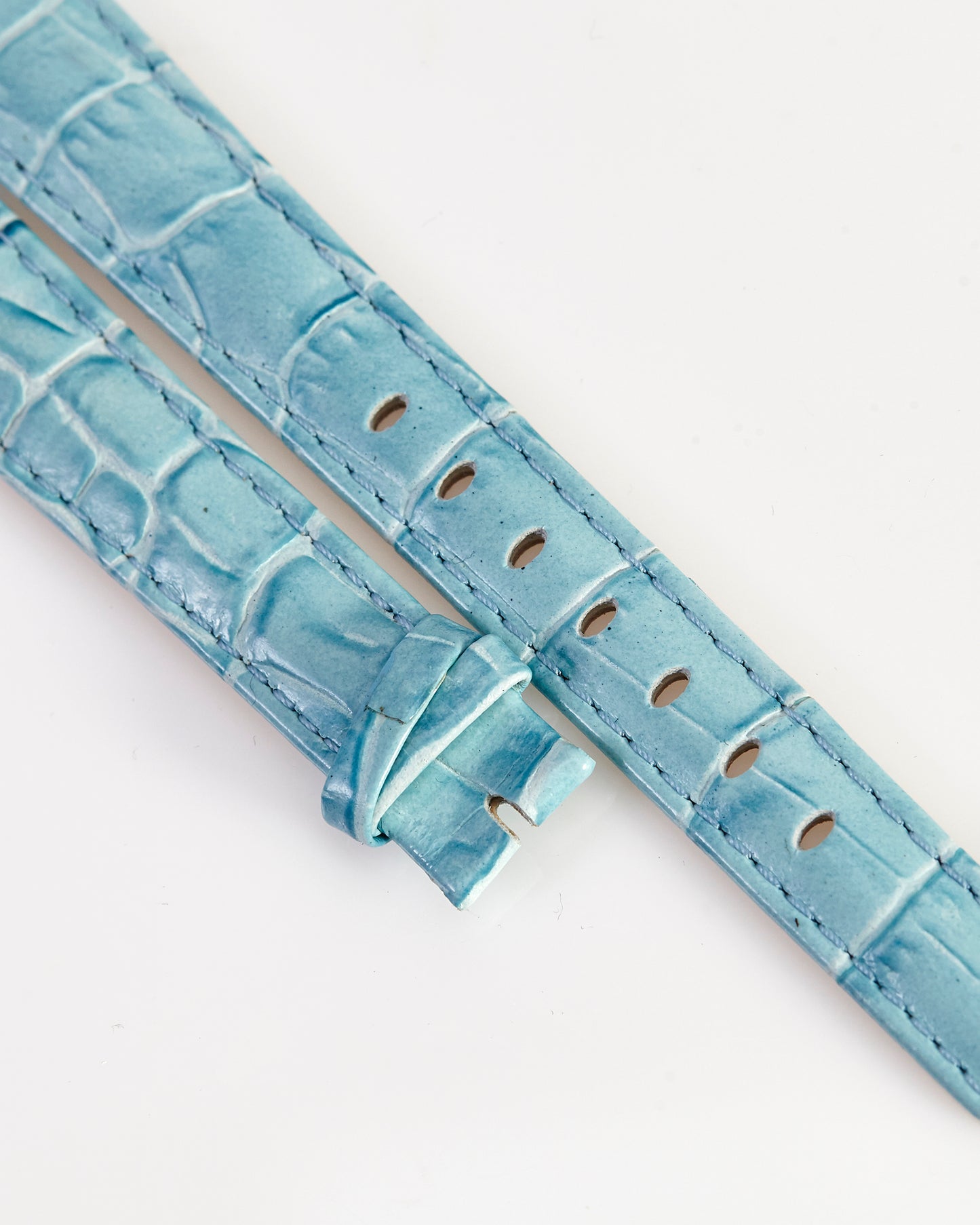Ecclissi Light Blue Alligator Grain Ladies Strap 15mm x 12mm notched to 8mm 80270