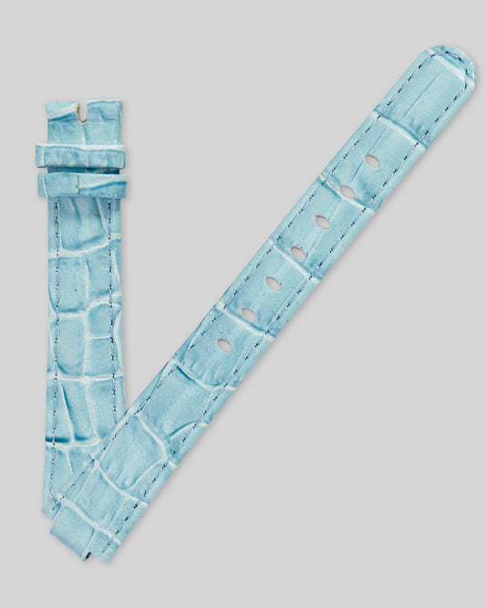 Ecclissi Light Blue Alligator Grain Ladies Strap 15mm x 12mm notched to 8mm 80270