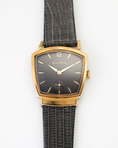 Bulova TV-shaped Black Dial Manual-Wind Vintage Wristwatch