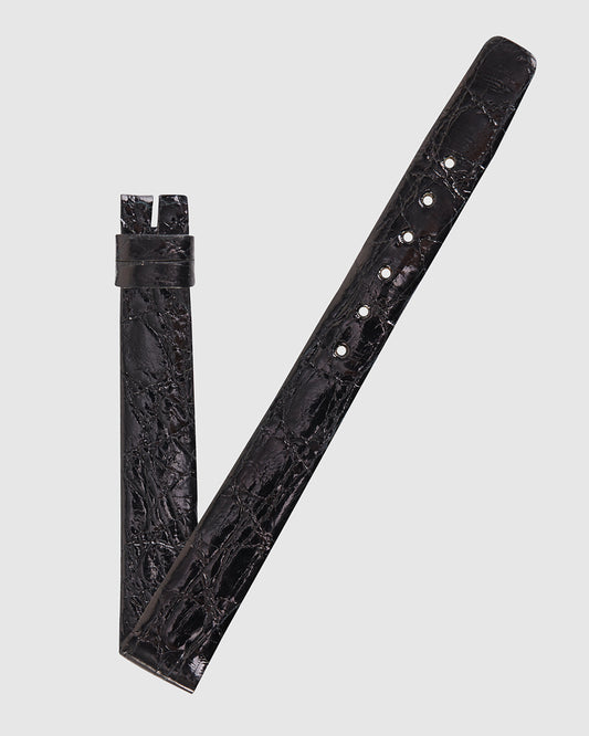 Universal Geneve 12mm x 10mm Vintage Black Crocodile Strap