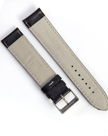 Ernst Benz 22mm x 20mm Black Band w/ White Stitch