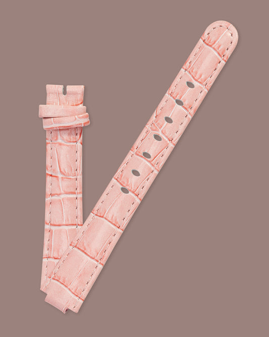 Ecclissi Pink Alligator Grain Ladies Leather Strap 15mm x 12mm notched to 8mm 80275