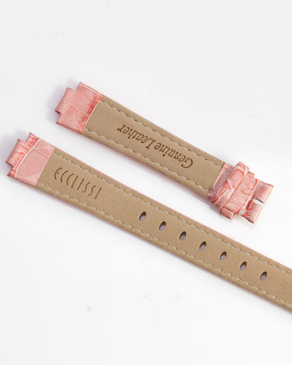 Ecclissi Pink Alligator Grain Ladies Leather Strap 15mm x 12mm notched to 8mm 80275