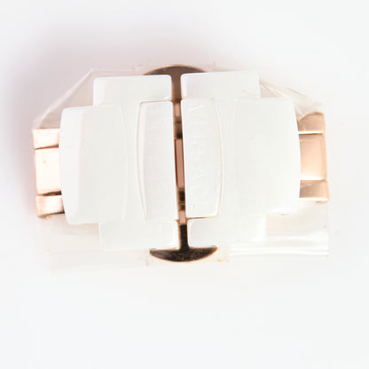 Versace White Ceramic Watch Bracelet Clasp Rose Gold Tone Medusa Deployment