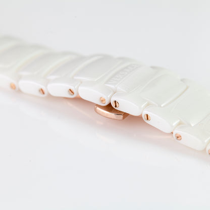 Versace BR01ASC01 White Ceramic Watch Bracelet Rose Gold Tone Clasp