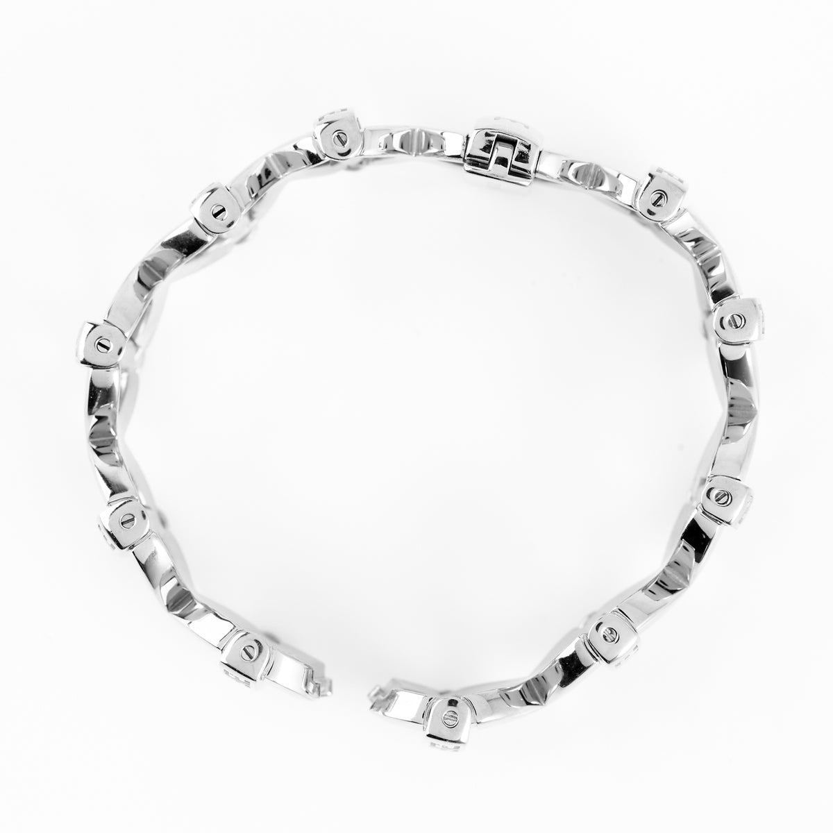 Versace Stainless Steel Watch Bracelet Greek Key X Link Silver Replacement Band