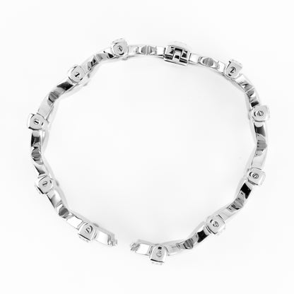 Versace Stainless Steel Watch Bracelet Greek Key X Link Silver Replacement Band