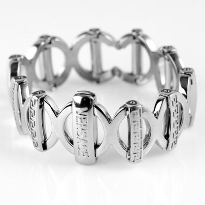 Versace Stainless Steel Watch Bracelet Greek Key X Link Silver Replacement Band