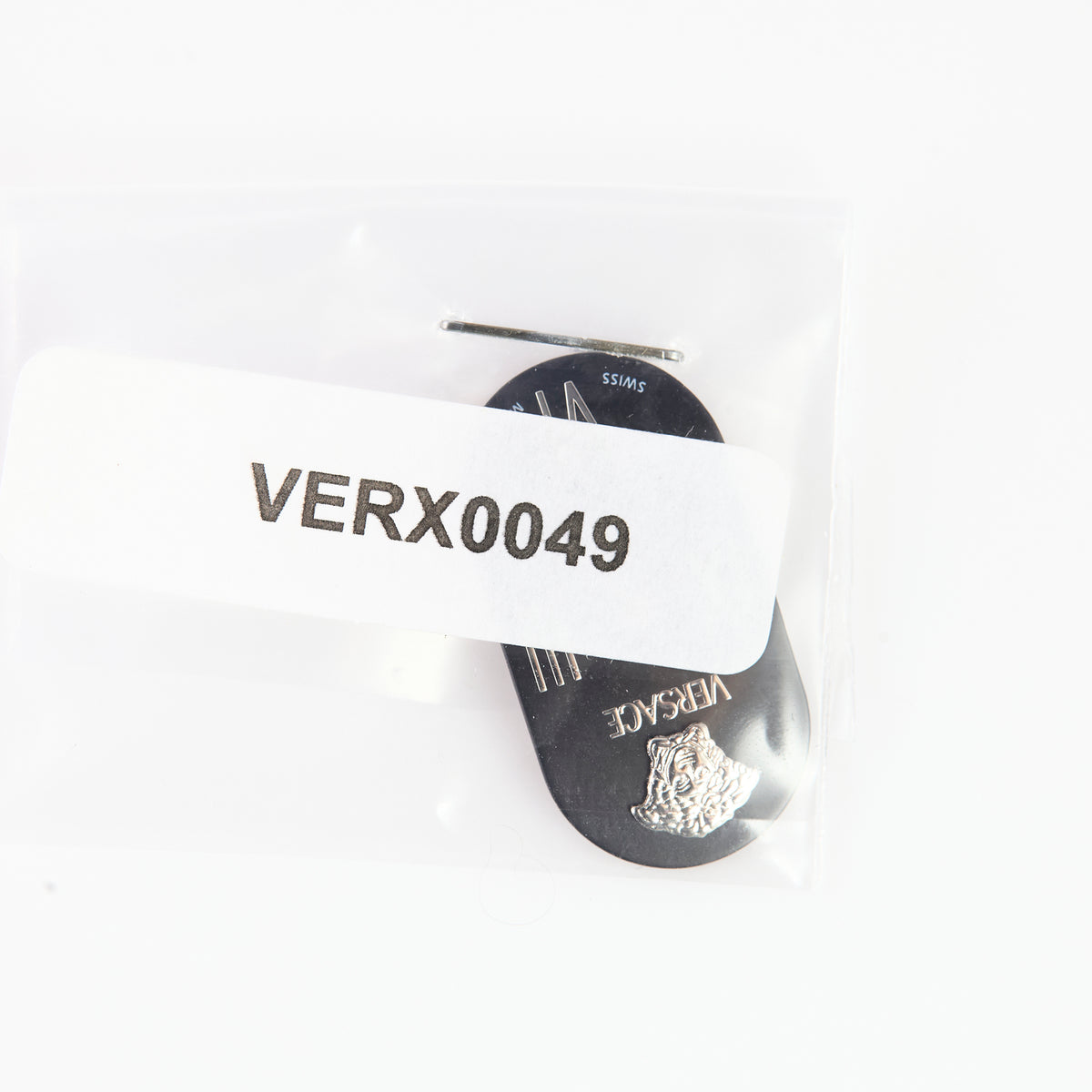 Versace ladies’ oval watch dial, model VERX0049, featuring a black dial