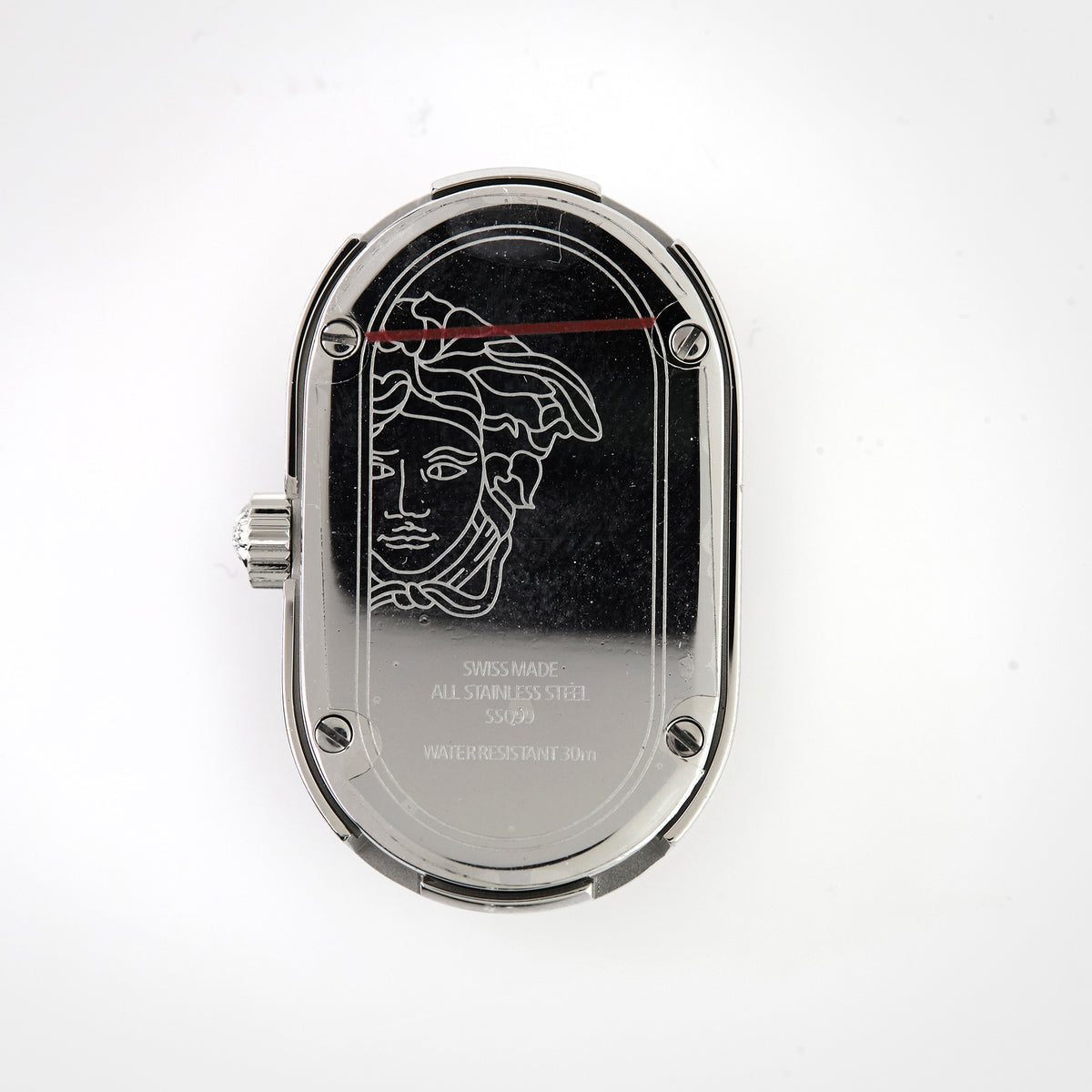 Versace ladies’ stainless steel oval watch case, reference 525-1055