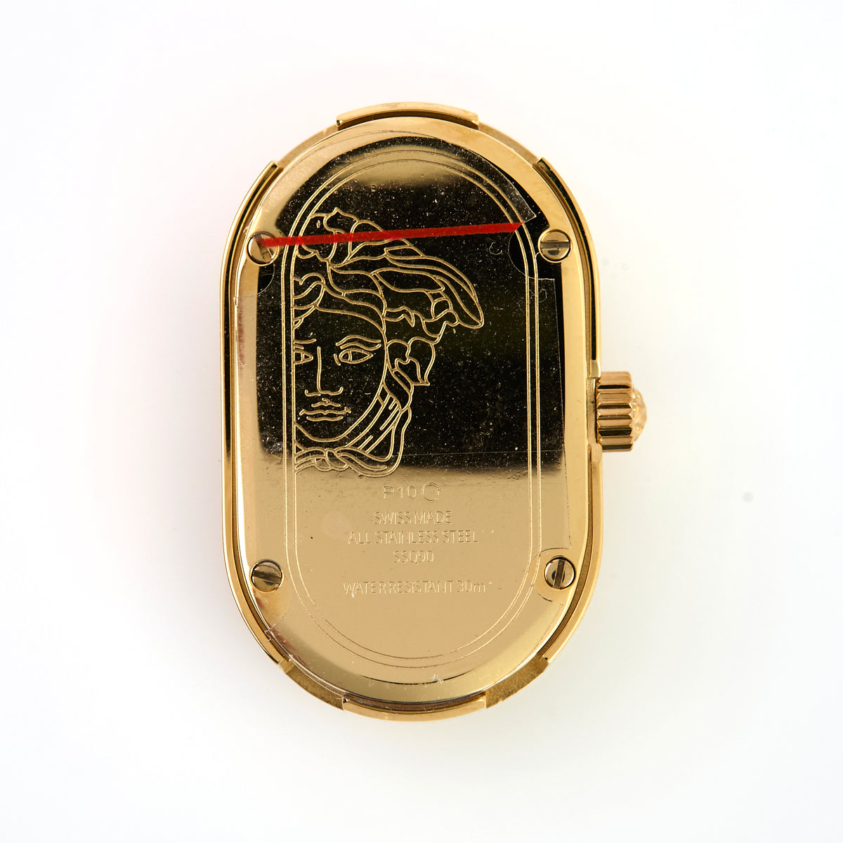 Versace VERB0023 Ladies Gold Tone Oval Watch Case Crystal Crown Caseback