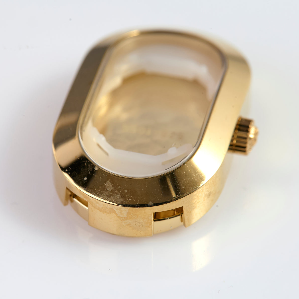 Versace VERB0023 Ladies Gold Tone Oval Watch Case Crystal Crown Caseback
