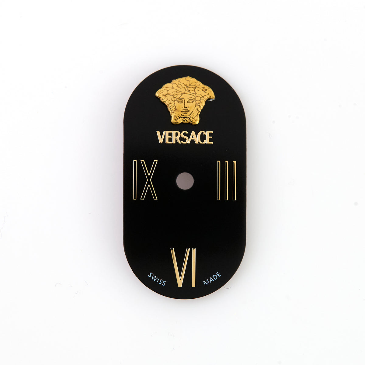 Versace VERX0050 Ladies Black Oval Watch Dial Gold Medusa Swiss Made