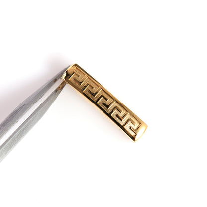 Versace VERM1005 Gold Tone Greek Key Watch Bracelet Link Replacement Part