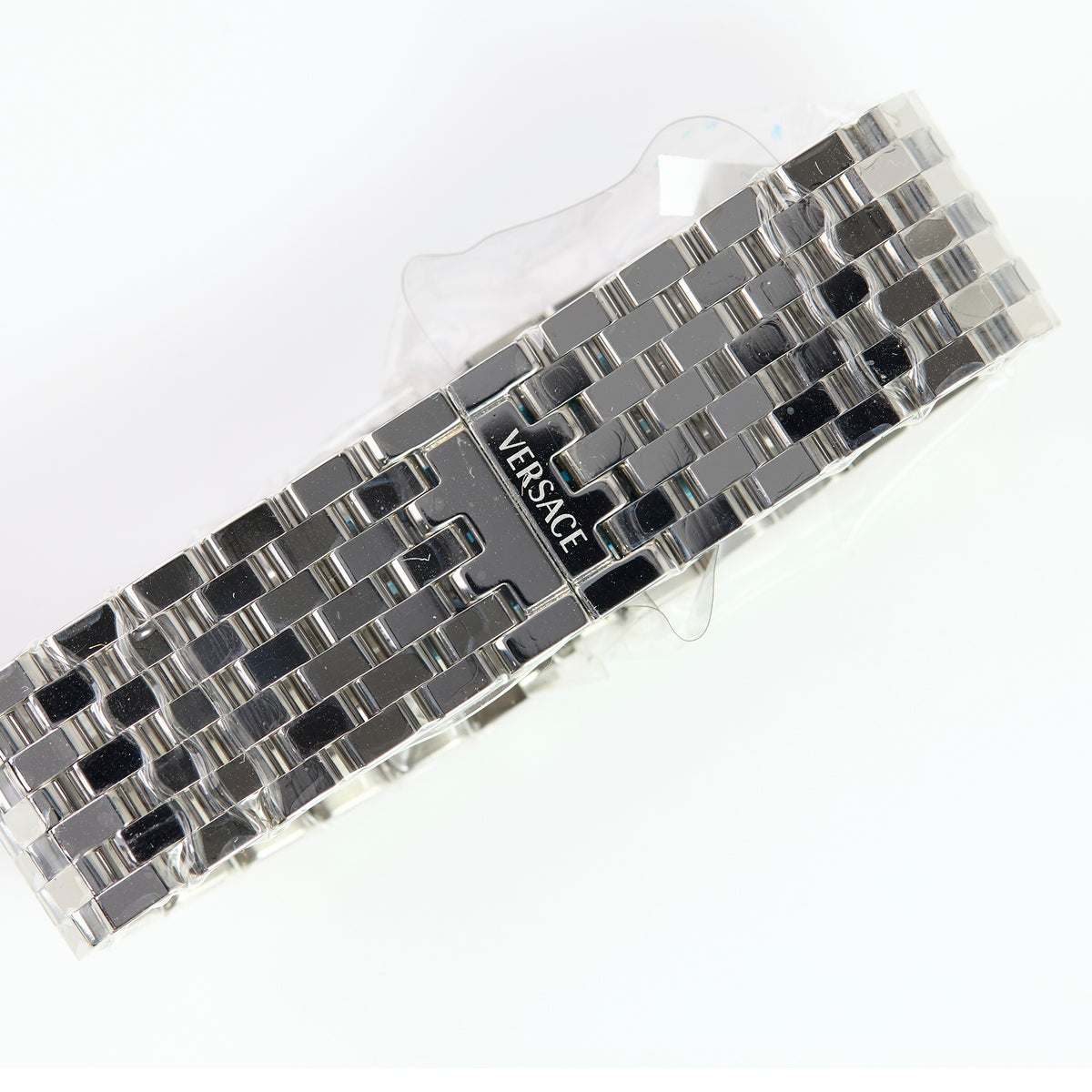 Versace Stainless Steel Watch Bracelet Silver Multi Row Link Band Clasp