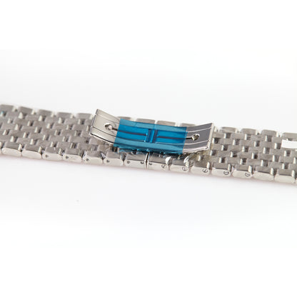 Versace Stainless Steel Watch Bracelet Silver Multi Row Link Band Clasp