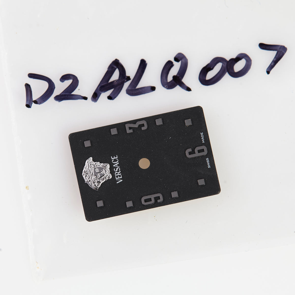 Versace Black Rectangular Watch Dial Medusa Logo Swiss Made Replacement Part