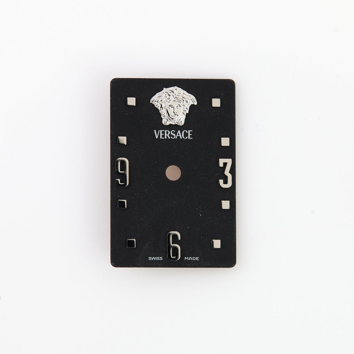 Versace Black Rectangular Watch Dial Medusa Logo Swiss Made Replacement Part