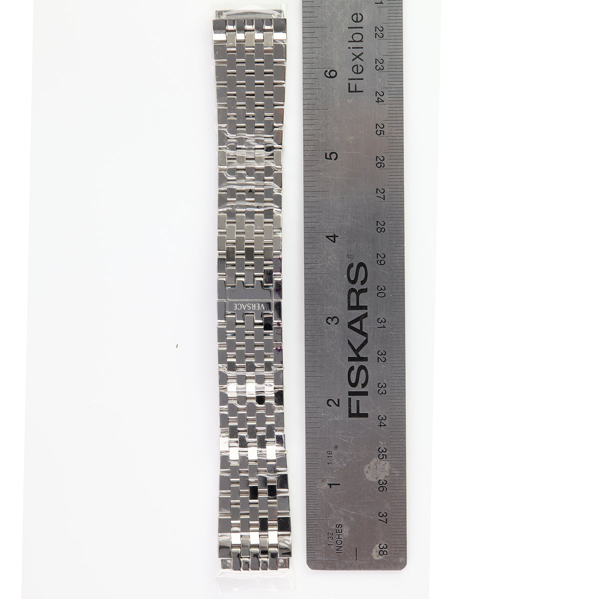 Versace Stainless Steel Watch Bracelet Silver Multi Row Link Band Clasp
