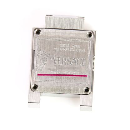 Versace Rectangular Watch Case & Caseback Stainless Steel Greek Key Replacement
