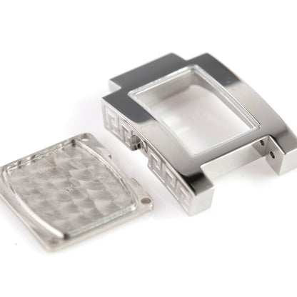 Versace Rectangular Watch Case & Caseback Stainless Steel Greek Key Replacement