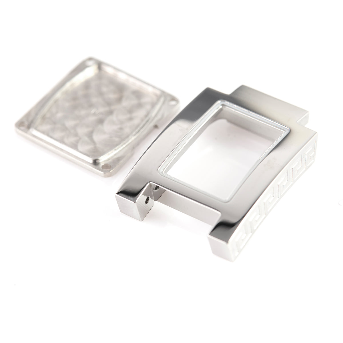 Versace Rectangular Watch Case & Caseback Stainless Steel Greek Key Replacement