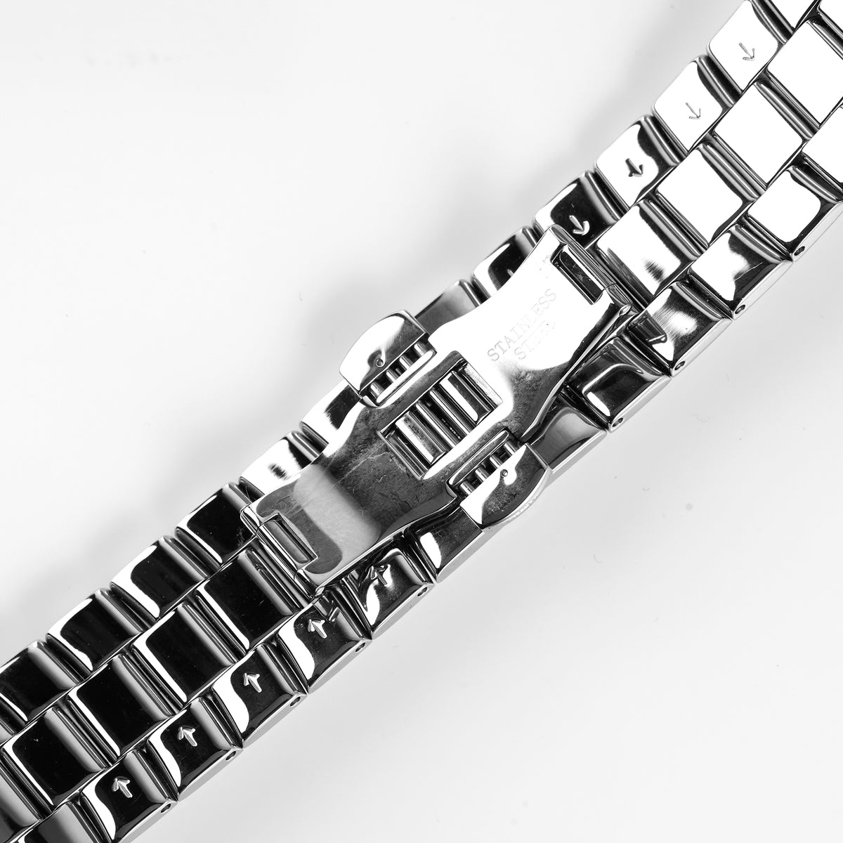 Versace Stainless Steel Watch Bracelet Pyramid Links Silver Medusa Logo