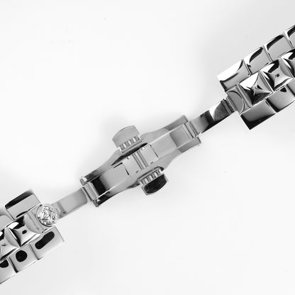Versace Stainless Steel Watch Bracelet Pyramid Links Silver Medusa Logo