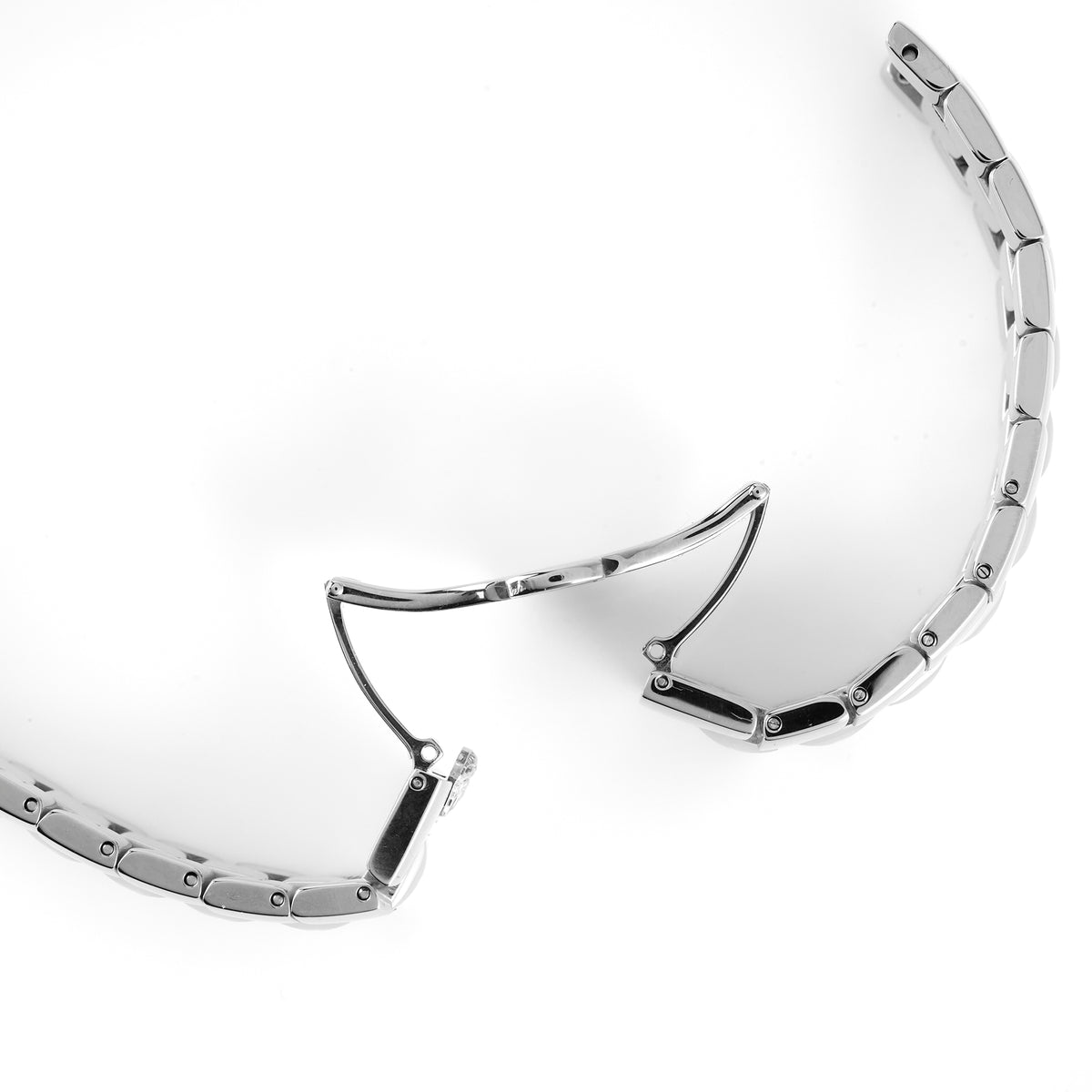 Versace Stainless Steel Watch Bracelet Pyramid Links Silver Medusa Logo