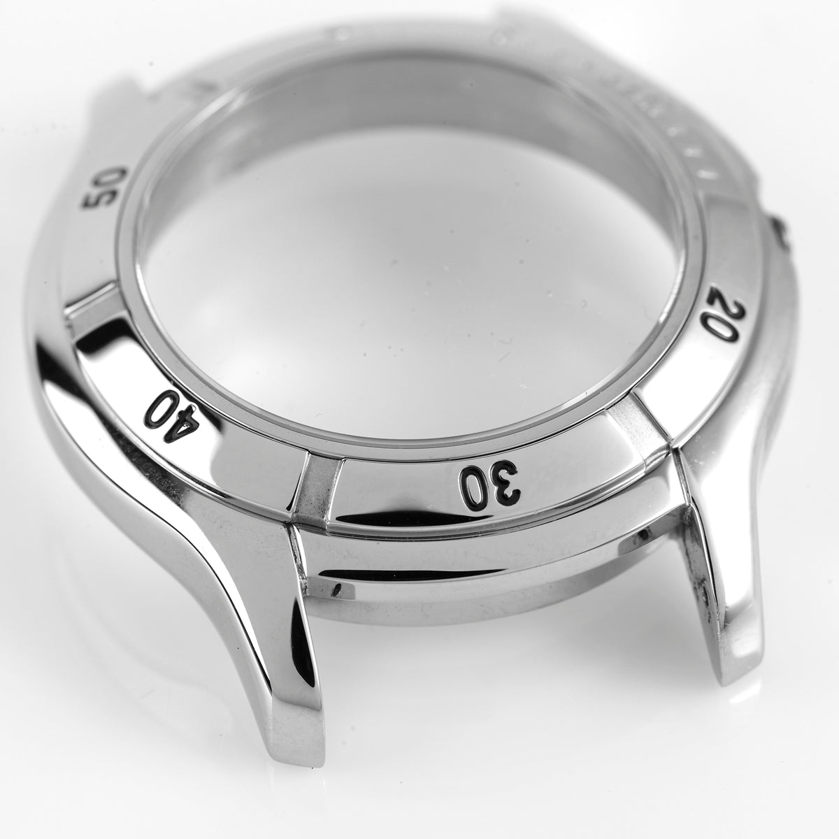 Versace Stainless Steel Watch Case Silver Numbered Bezel Round Replacement Part