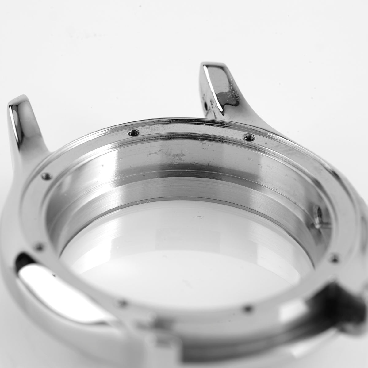 Versace Stainless Steel Watch Case Silver Numbered Bezel Round Replacement Part
