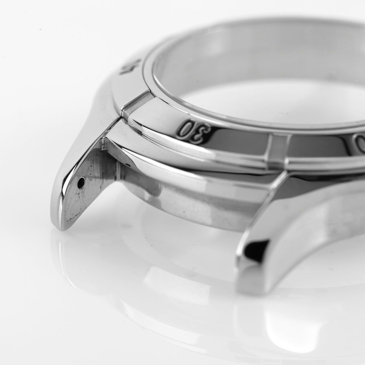 Versace Stainless Steel Watch Case Silver Numbered Bezel Round Replacement Part