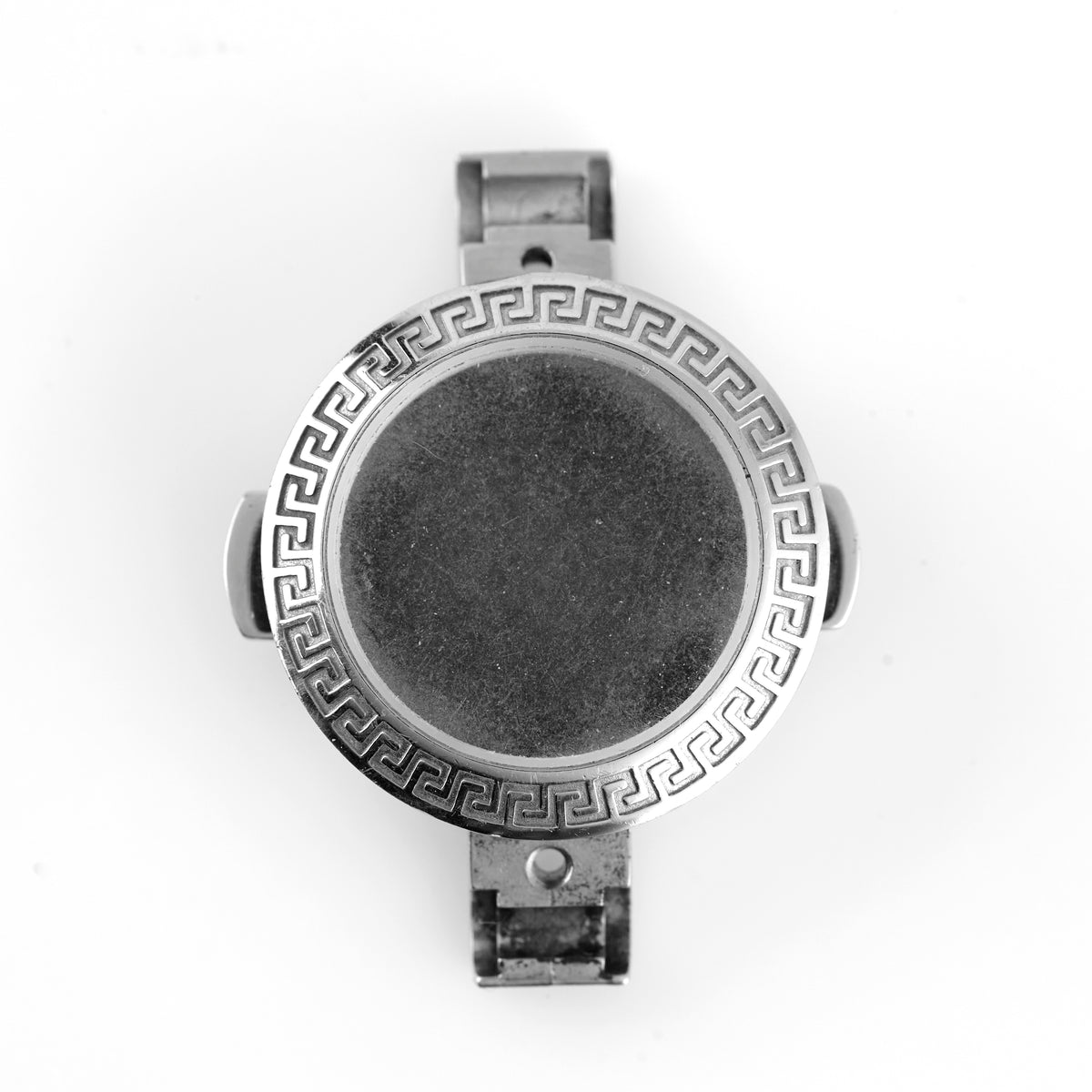 Versace Stainless Steel Watch Case Greek Key Bezel Silver Replacement Part