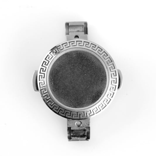 Versace Stainless Steel Watch Case Greek Key Bezel Silver Replacement Part