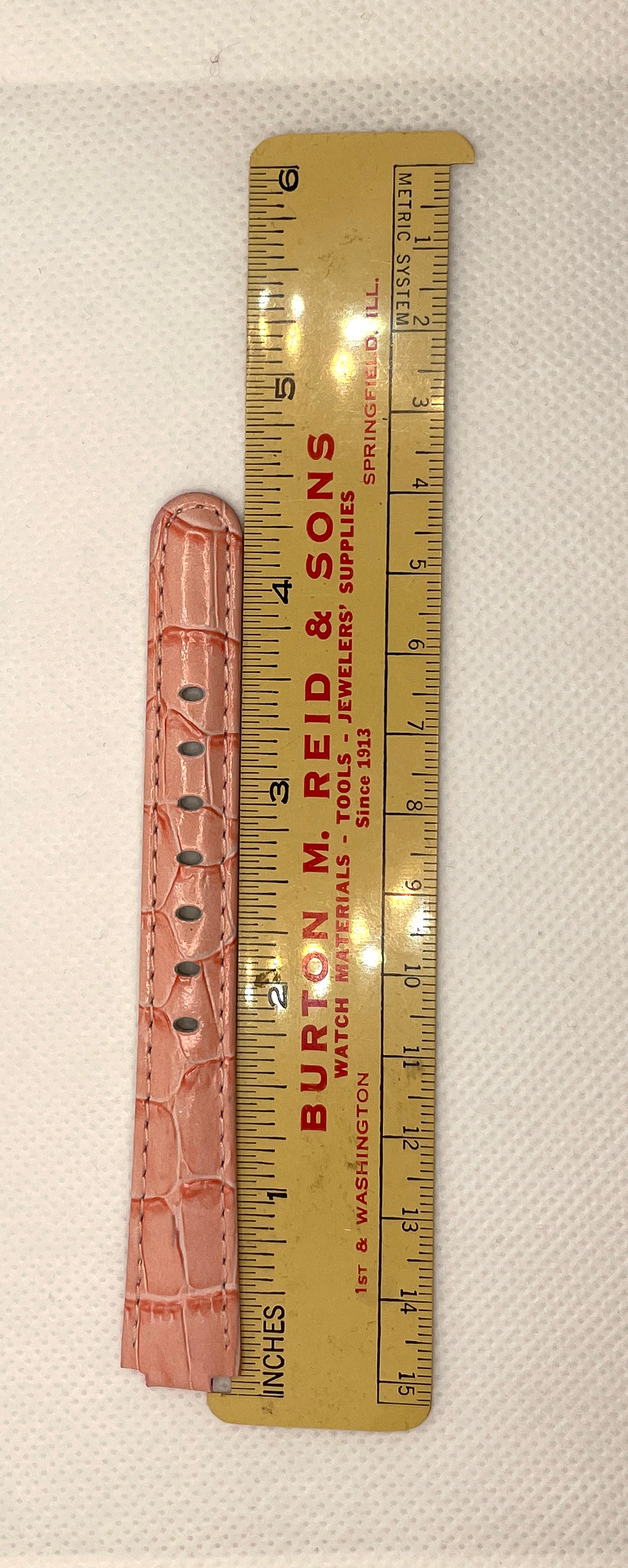 Ecclissi Pink Alligator Grain Ladies Leather Strap 15mm x 12mm notched to 8mm 80275