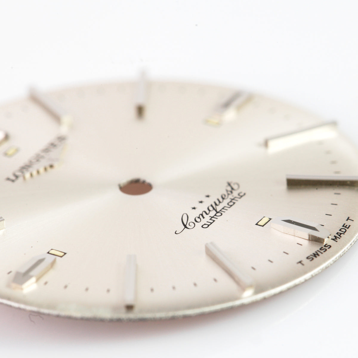 Vintage Longines Conquest Automatic 3 Star Silver Sunburst Watch Dial Swiss