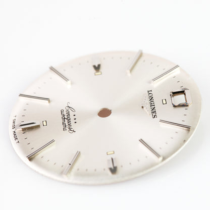 Vintage Longines Conquest Automatic 3 Star Silver Sunburst Watch Dial Swiss