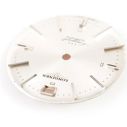 Vintage Longines Conquest Automatic 3 Star Silver Sunburst Watch Dial Swiss