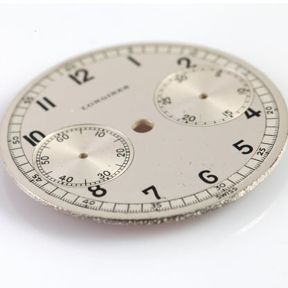 Vintage Longines Chronograph Dial – Dual Subdial, Silver