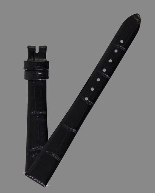 Maurice Lacroix 13mm x 10mm ML635-000007 Divina Black Crocodile Grain Leather Strap