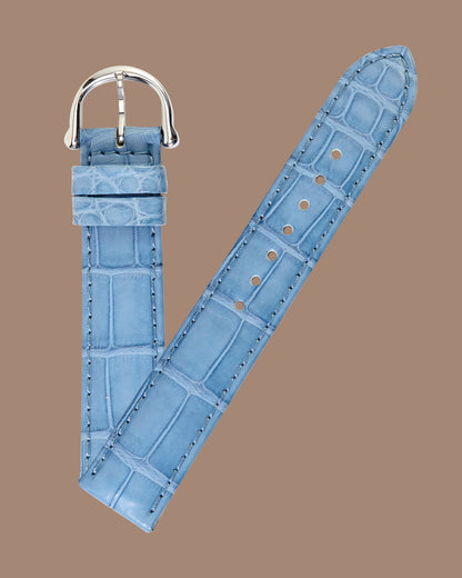 Maurice Lacroix 17mm x 16mm ML550-000074 Masterpiece Denim Blue Crocodile Strap