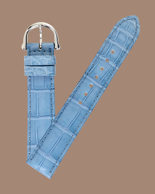 Maurice Lacroix 17mm x 16mm ML550-000074 Masterpiece Denim Blue Crocodile Strap