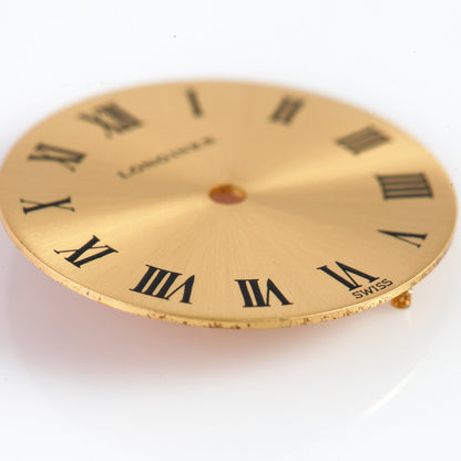 Vintage Longines Watch Dial – Gold Sunburst – Roman Numerals