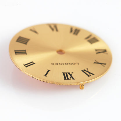 Vintage Longines Watch Dial – Gold Sunburst – Roman Numerals